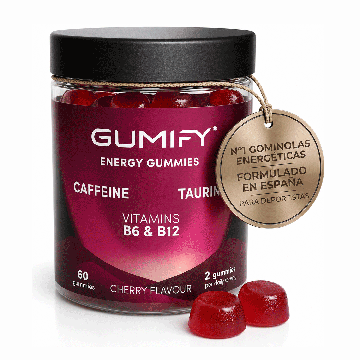 Gominolas Energéticas de Cafeína Sabor Cereza