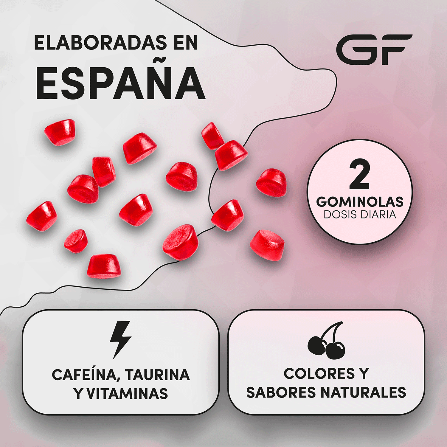 Gominolas Energéticas de Cafeína Sabor Cereza