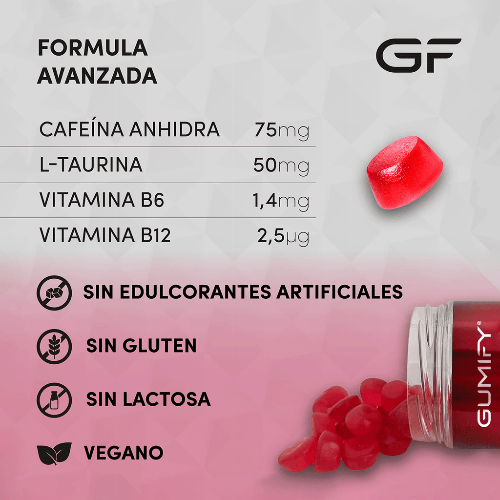 Gominolas Energéticas de Cafeína Sabor Cereza