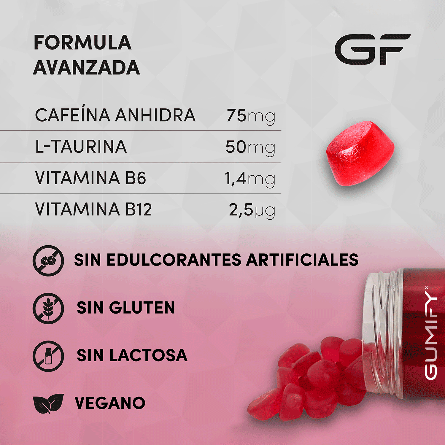 Gominolas Energéticas de Cafeína Sabor Cereza